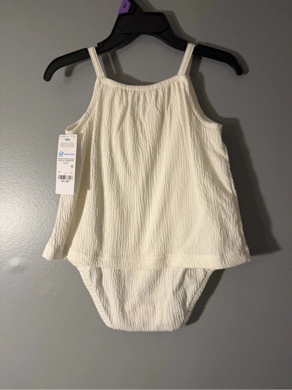Carter's Cream Eyelet Ruffle Tank Romper